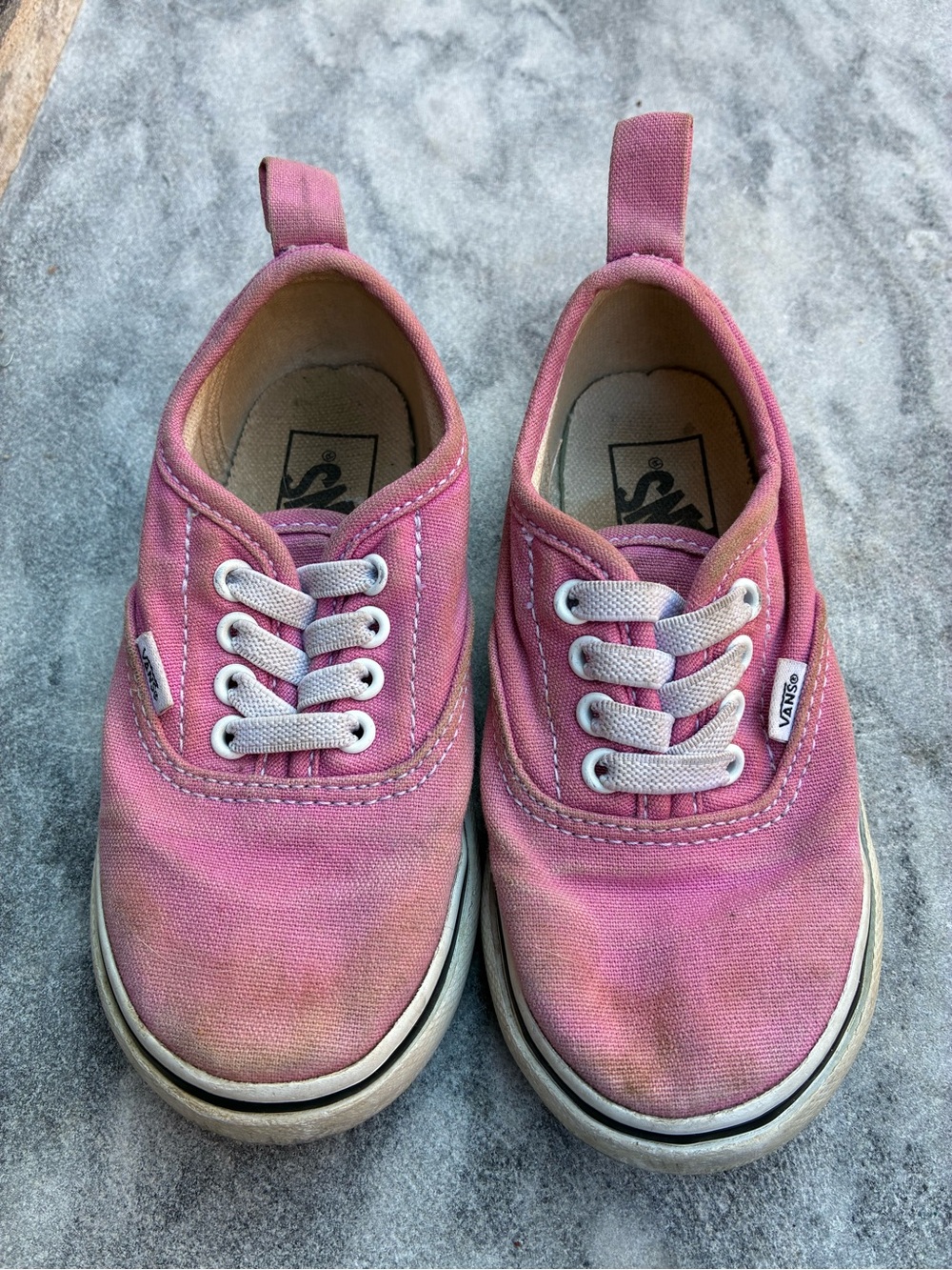 Vans Kids Pink Canvas Lace-Up Sneakers size 8C Toddler